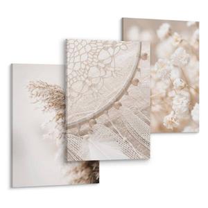 Картины на холсте Muralo Set Pflanzen Traumfänger цвет beige/braun/weiß