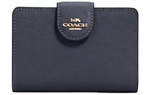 COACH Кожаный картхолдер, кошелек Medium Women's Dark Night Blue