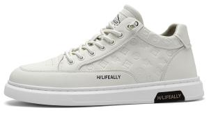 Повседневные кроссовки мужские мид-топ белый/экрю/черный HLA