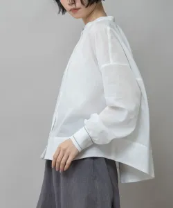 Рубашка из полупрозрачного вуалевого трикотажа с ребристыми манжетами