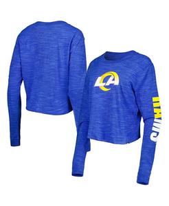 Женская укороченная футболка с длинным рукавом Royal Los Angeles Rams New Era, синий