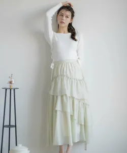 Прозрачная многоярусная юбка Noela, цвет Light Green