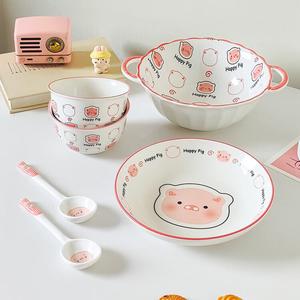 Ceramics Стильный набор посуды для двоих на 6 предметов с мисками и тарелками