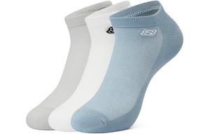 Женские носки до щиколотки 3 пары Skechers, ярко-белый/серый/серо-синий