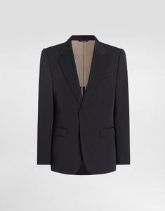 Однобортный пиджак из шерстяного канваса Taormina DOLCE & GABBANA, серый