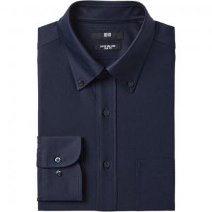 UNIQLO Рубашка мужская Navy Blue Lapel Moderate