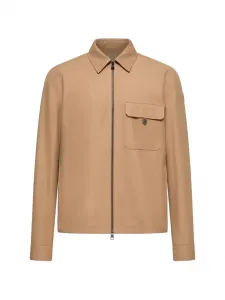 Куртка на молнии с клапанами на карманах MONCLER, бежевый