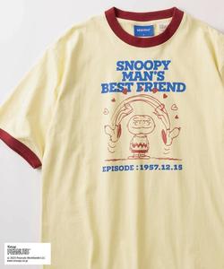 Футболка оверсайз с контрастной отделкой PEANUTS, кремовый