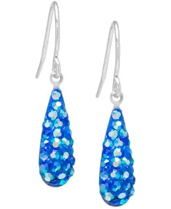 Серьги-Капли с синим кристальным паве, удлиненные, из стерлингового серебра Macy'S, blue