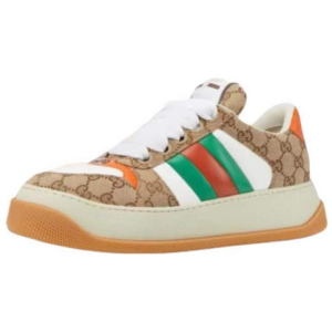 Gucci Мужские низкие скейтбордные кроссовки Screener GG, темно-коричневый