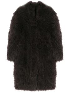 Liska однобортная шуба, коричневый