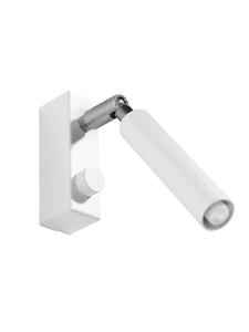 Настенный светильник TIDEN 1 в корпусе из белой стальной трубки, регулируемый абажур, цвет Loft G9, NICE LAMPS