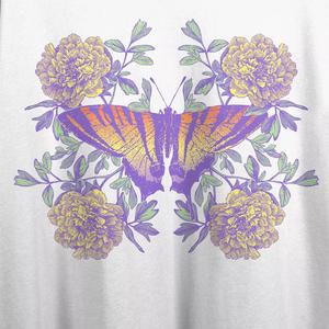 Детская футболка с винтажным цветочным градиентом и рисунком