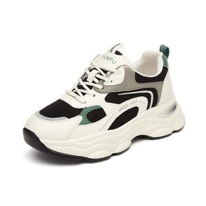 Кроссовки женские толстые низкие Kekafu, бежевый/коричневый