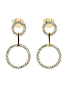 Adeliás Женские серьги - серьги-гвоздики из серебра 925 пробы с золотым покрытием