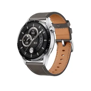 IBOANN Часы Strap Huawei Compatibility Genuine Leather Material, Gray