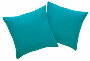Декоративные подушки для дома "Parry Microfibre", набор из 2 шт., однотонные, чехлы без наполнителя, на молнии Home affaire 40х40 см, цвет aqua + unifarben