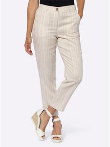 Льняные брюки в полоску цвета шампанского и кунжута WITT WEIDEN