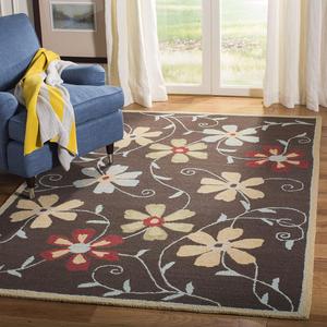 SAFAVIEH Blossom Collection ковер 153 x 244 см ручной работы коричневый/multi BLM784A цветочный премиум шерсть