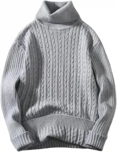 Мужской свитер с витым воротником