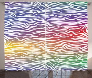 Шторы ABAKUHAUS в геометрическом деревенском стиле, абстрактная шкура зебры, универсальные ленточные шторы для гостиной с петлями и крючками, 280 x 245 см, цвет: желтый, фиолетовый, красный Abakuhaus