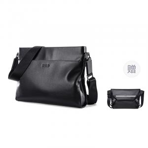 Верхний слой натуральной кожи коровы Нагрудная сумка через плечо, Большая мужская сумка через плечо черный POLO