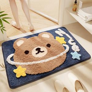 Dajiang Ковер 50x80 см для ванной, впитывающий, мягкий флис, нескользящий