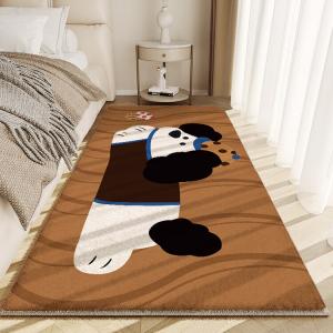 Budis Ковер 200х400 см для спальни/гостиной, утолщенный теплый флис, в мультяшном стиле, дизайн Cake Puppy