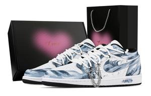 Jordan Air 1 Wave Soaring, Heart Box низкие кеды Unisex белый синий
