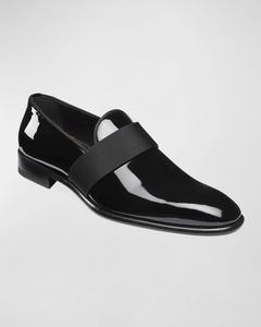 Мужские патентованные слипоны из изомеров Santoni, цвет Black
