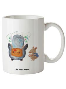 Кружка XL Пингвин и мышь-странник без слов в белом цвете Mr. & Mrs. Panda