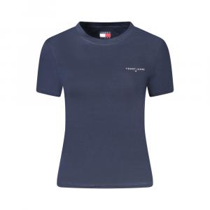 Синяя хлопковая женская футболка Tommy Hilfiger, синий