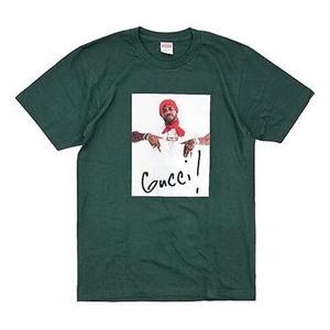 Футболка fw16 gucci mane tee green printing short sleeve Supreme, зеленый