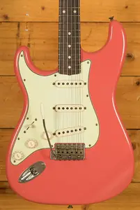 Fender Custom Shop 61 Strat для левши - Journeyman Relic, выцветший красный Fiesta