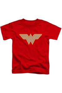 Футболка с коротким рукавом и логотипом Wonder Woman от DC Comics для малышей Gildan, красный