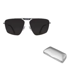 Balenciaga Авиаторские солнцезащитные очки Alloy мужские, Silver