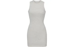 Skims Безрукавное платье Women's Light Heather Gray/Light Heather Grey Crew Neck Moderate Mid Length