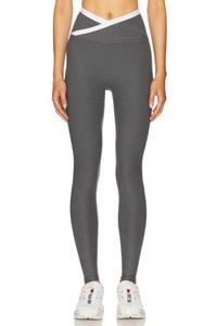 Spacedye outlines высокая талия миди леггинсы Beyond Yoga, true gray heather & cloud white