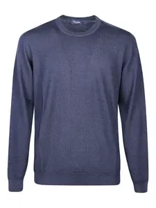 Шерстяной свитер с круглым вырезом Drumohr, синий