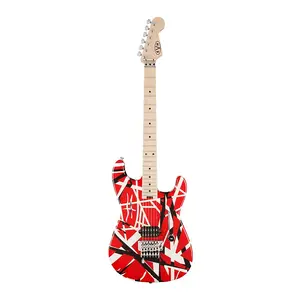 Электрогитара EVH Striped Series с высокой мощностью и производительностью, 6-струнная (для правшей, красная с черными полосами)