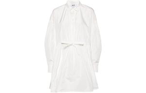 MSGM Длинное платье с длинными рукавами Ecru