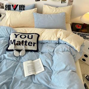 Yalu Пододеяльник 200х230 см из двойного флиса, цвет Baby Blue + Milkshake Yellow