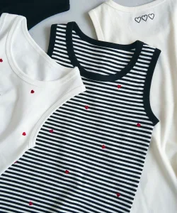 Топ с вышивкой в рубчик и мотивом сердца Coen, цвет Other 1