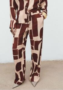 Брюки Mango FLUID WITH GEOMETRIC PATTERN, Off-White