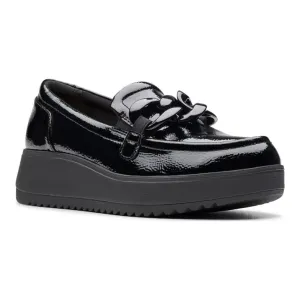 Женские кожаные слипоны Zylah May Clarks, цвет black crinkle patent