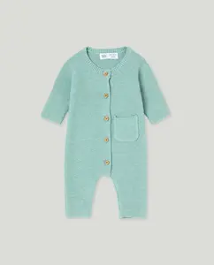 Длинный гладкий трикотажный комбинезон для девочки Baby El Corte Inglés, цвет Jabón