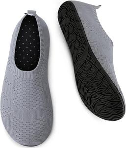 Водонепроницаемая обувь WateLves для женщин и мужчин, дорожные тапочки, носки, домашние тапочки, быстросохнущие аква-носки для пляжа, серый