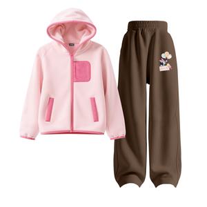 Детская повседневная спортивная одежда Disney, Pure Color Frosting Pink+D Balloons K Brown Coffee