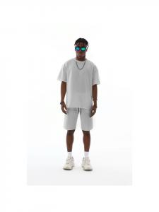 Мужской летний комплект - футболка и короткие брюки серого цвета Ossy Homer