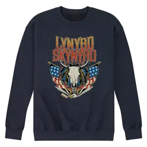 Мужская толстовка Lynyrd Skynyrd с принтом черепа и рогов Licensed Character, синий